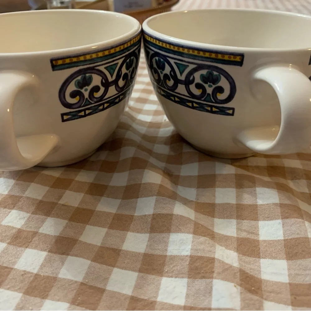 Teacup Pfaltzgraff Capistrano Mug Cup Portfolio Blue Green Yellow Ivory USA